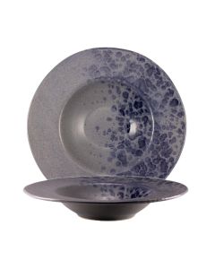 PHOBOS Grey Pasta Bowl with Blue Reactive Dots Ø cm 28,5