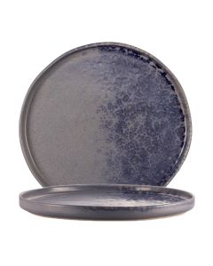 PHOBOS Grey Bread Plate with Blue Reactive Dots Ø cm 15
