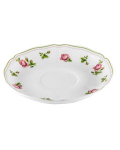 ANTHIROS White Tea cup Saucer with Green Rim Ø cm 15