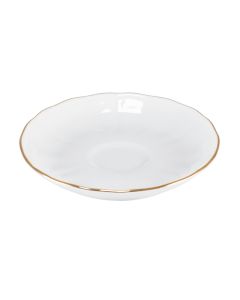 ANTHIROS White Coffee cup Saucer with Gold Rim Ø cm 13 