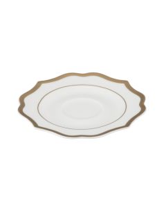 IONICA Ivory Tea Saucer with Gold Rims Ø cm 15,5