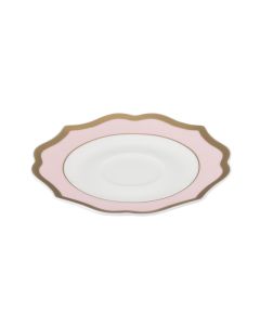 IONICA Pink Tea Saucer with Gold Rims Ø cm 15,5