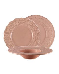 SKALISTOS Pink Embossed tableware set